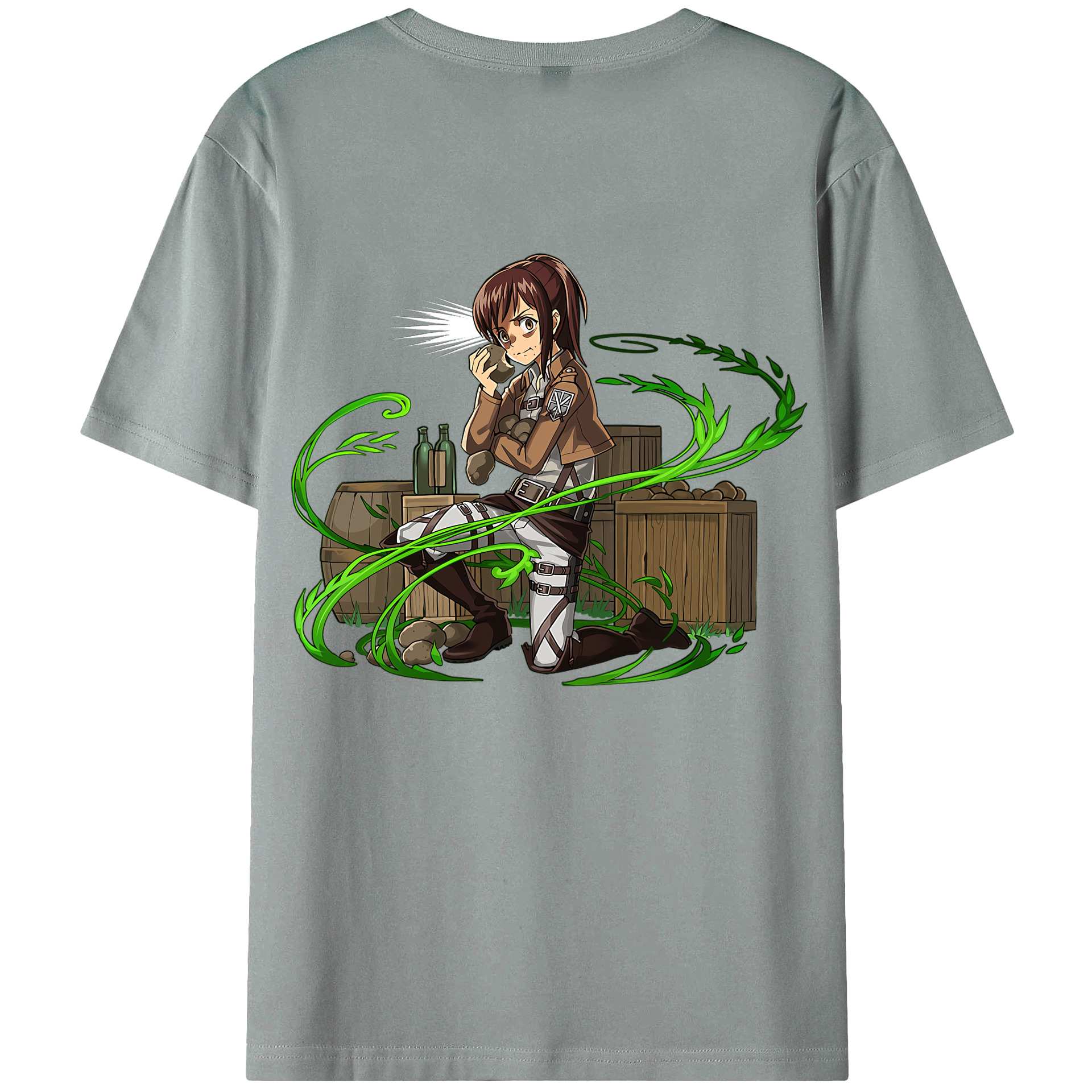 （画像用） 進撃の巨人 サシャ·ブラウス Attack on Titan Sasha Blaus 綿100％ メンズ半袖Tシャツ（バックプリント） 通気性